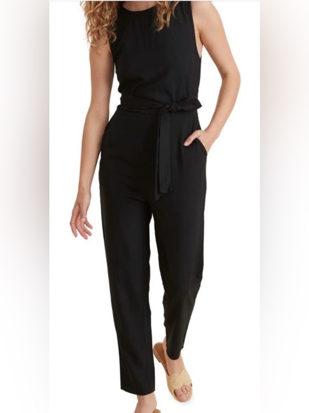 Marine Layer Straight Leg Belted Jumpsuit